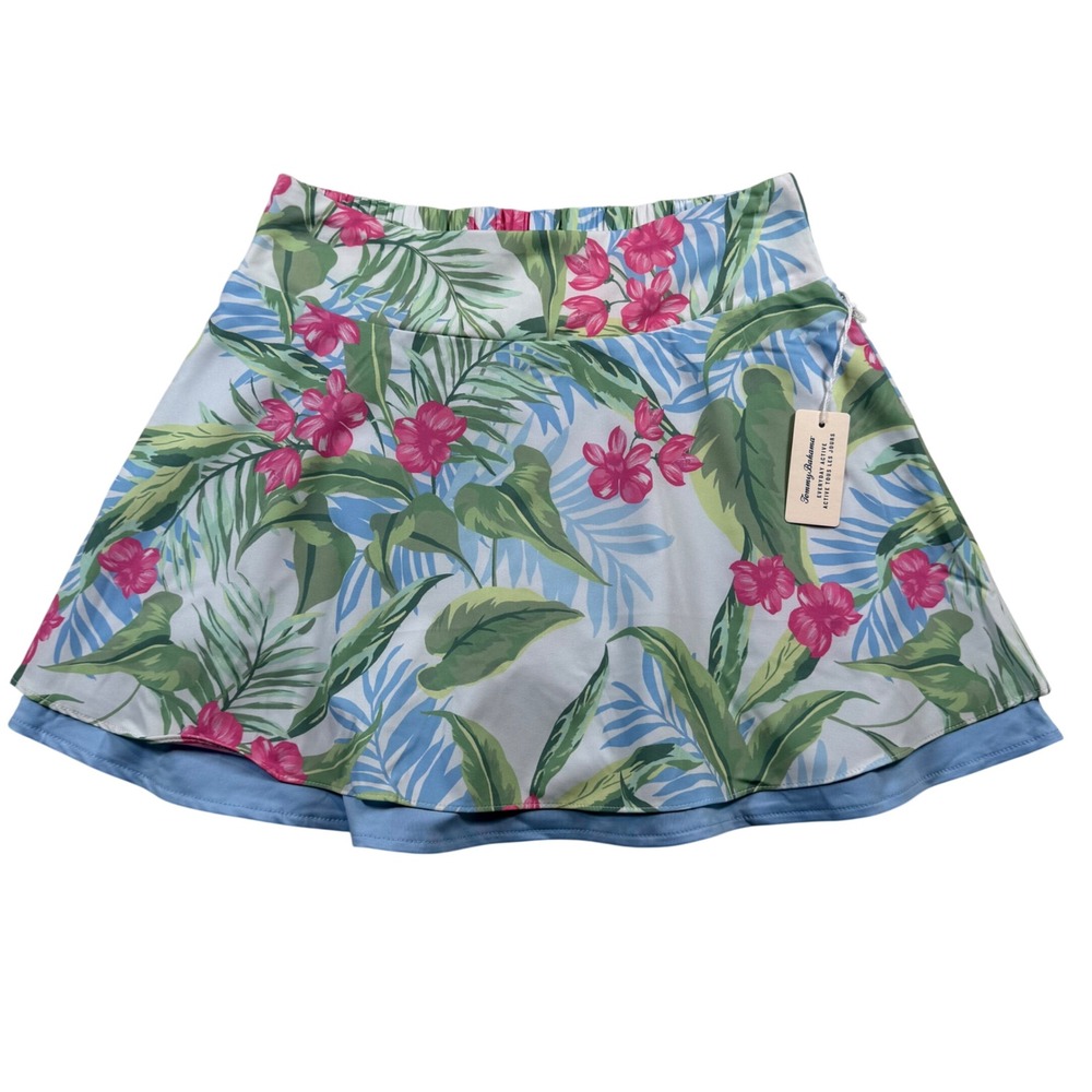 NEW Tommy Bahama Skort Women Small Blue Pink Tropical Floral Active